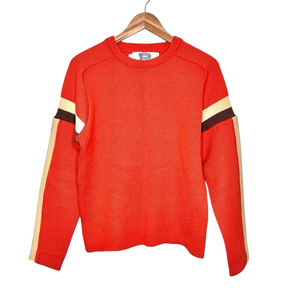 Vintage Profile Sports Wool Sweater w Stripes fits Medium Cleveland Browns 70s - Picture 9 of 9